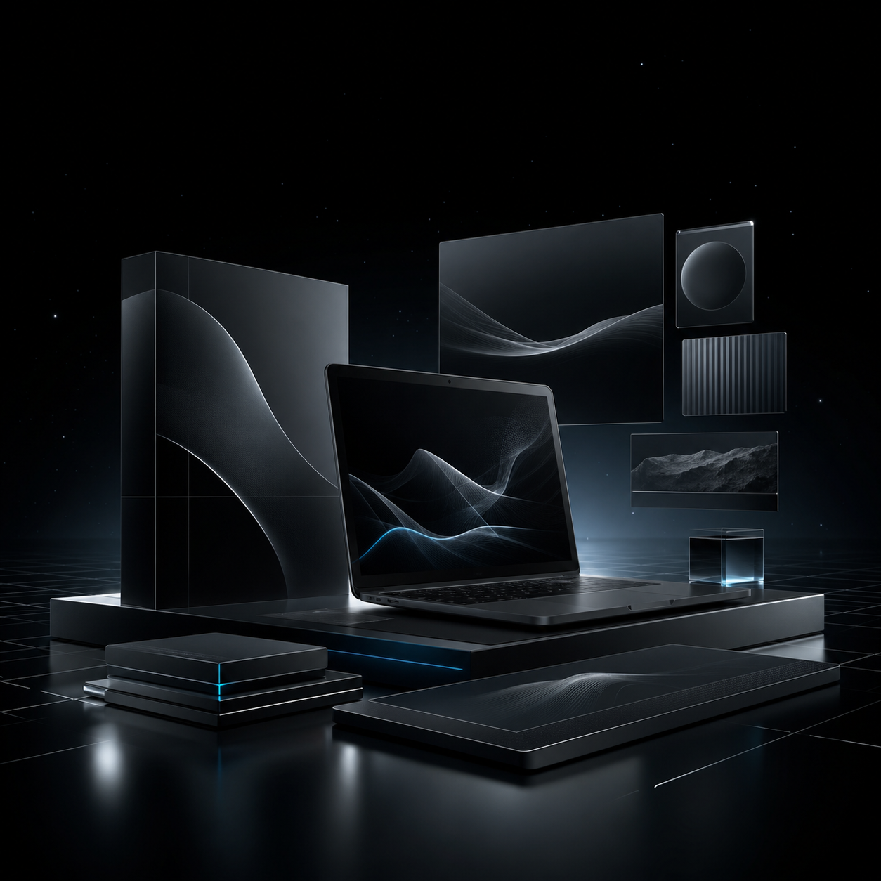 Dark product mockup reference